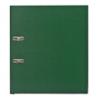 Папка-регистратор А4, 75 мм, ПВХ, тиснение «лен», металлическая окантовка, карман на корешок, собранная, зеленая - Фото 4
