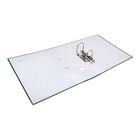 Папка-регистратор А4, 75 мм, ПВХ, тиснение «лен», металлическая окантовка, карман на корешок, собранная, зеленая - Фото 6