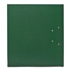 Папка-регистратор А4, 75 мм, ПВХ, тиснение «лен», металлическая окантовка, карман на корешок, собранная, зеленая - Фото 8