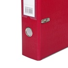 Папка-регистратор А4, 75 мм, Calligrata, ПВХ, металлическая окантовка, карман на корешок, собранная, бордовая - Фото 3