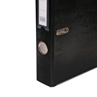Папка-регистратор А4, 50 мм, Calligrata, ПВХ, тиснение "лен", металлическая окантовка, карман на корешок, собранная, черная микс - Фото 10
