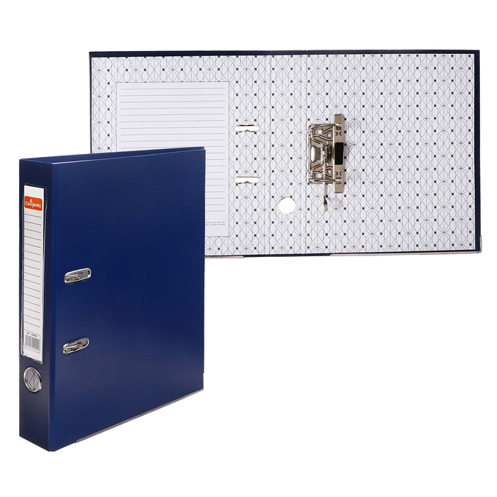 Папка-регистратор А4, 50 мм, Lamark, полипропилен, металлическая окантовка, карман на корешок, собранная, синяя - фото 5818163