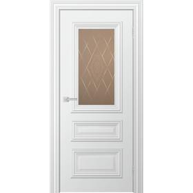 Дверное полотно «Бионика Ella», 600 × 2000 мм, стекло сатинат бронза, рис.1, цвет снежный