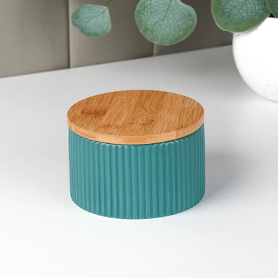 Банка керамическая для сыпучих продуктов «Изумруд», 570 мл, 12×7,5 см, цвет зелёный