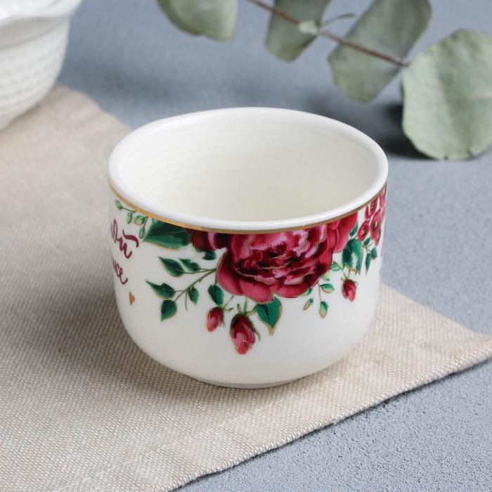 Кофейная пара из керамики «Милой бабушке», 140 мл, цвет белый - фото 1907153248