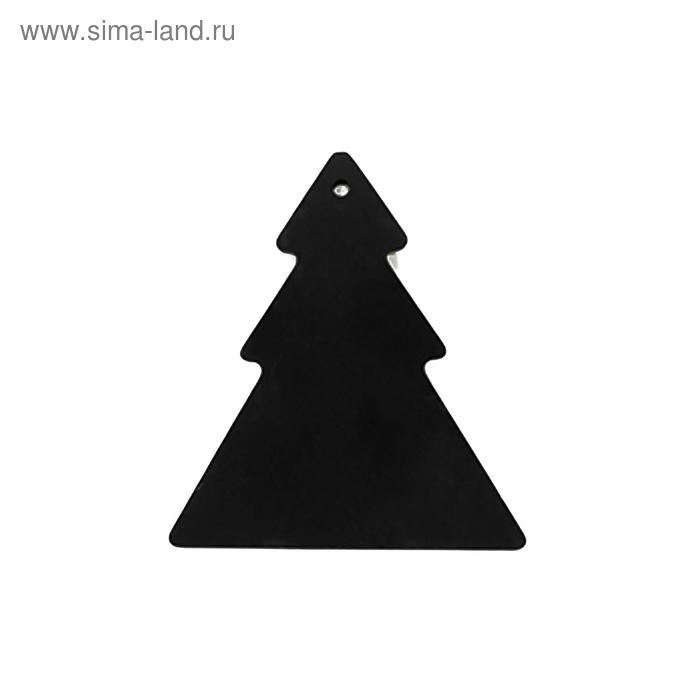 Ценник для надписей меловым маркером "Новый год" ёлка трехуровневая 100*70, цвет чёрный, ПВХ - Фото 1