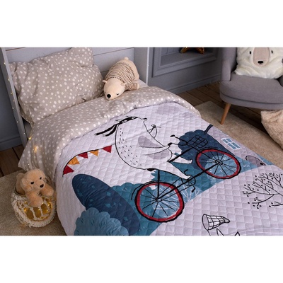 Покрывало 2-спальное «Этель» Brave bear, 180×220 см, микрофибра