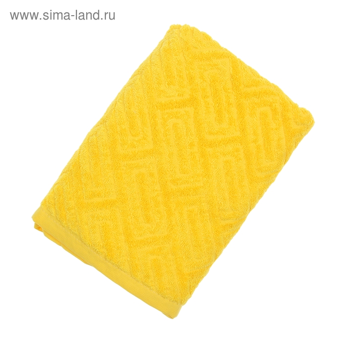 Полотенце махровое "Итума", цвет средний желтый, 380 гр/м2 - Фото 1