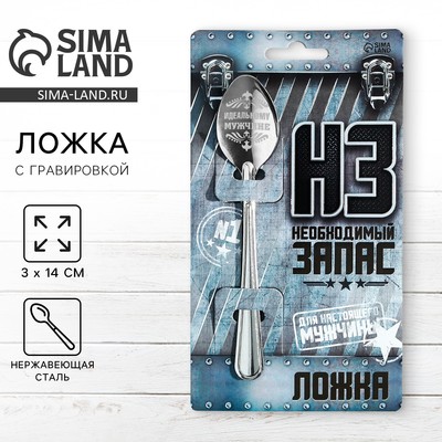 Ложка чайная с гравировкой «Для настоящего мужчины», 14×3 см