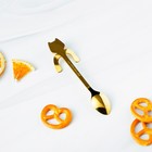 Ложка чайная из нержавеющей стали Magistro «Котик», длина 11.5 см, цвет золотой - Фото 7