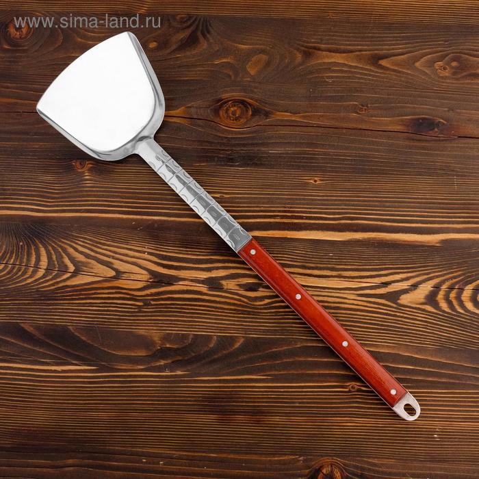 Лопатка для казана узбекская 62см, ширина 15см, с деревянной ручкой - Фото 1
