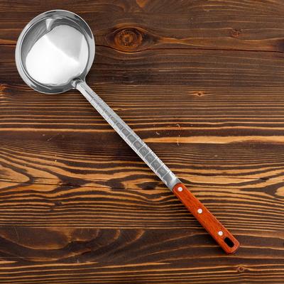 Поварешка для казана узбекская 42 см, диаметр 14 см с деревянной ручкой