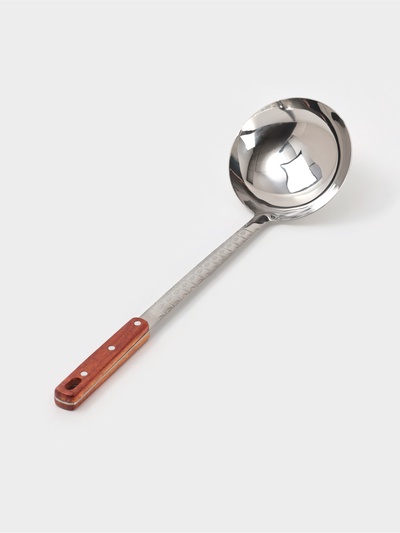 Поварешка для казана узбекская 42 см, диаметр 14 см с деревянной ручкой