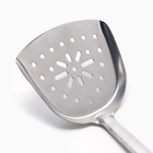 Шумовка-лопатка для казана Шафран, 45 см, ширина 14 см, узбекская, с деревянной ручкой, металл - Фото 4