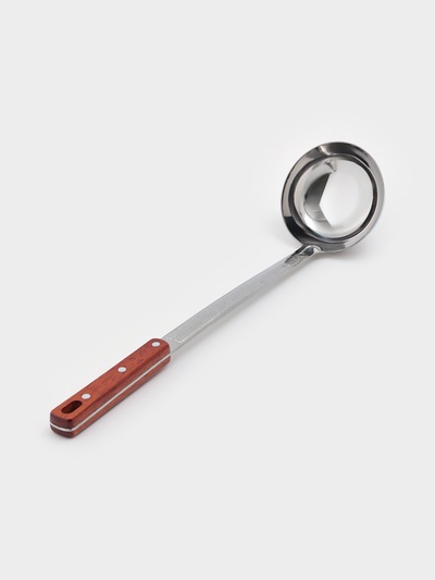 Поварешка для казана узбекская 42 см, диаметр 10 см с деревянной ручкой