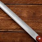 Шумовка для казана Шафран, 48 см, диаметр 13 см, узбекская, с деревянной ручкой, металл, серебристая - Фото 3