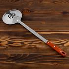 Шумовка для казана Шафран, 48 см, диаметр 13 см, узбекская, с деревянной ручкой, металл, серебристая - Фото 5