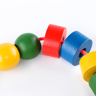 Шнуровка «Шарики и шайбочки», бусы геометрические цветные - Фото 3