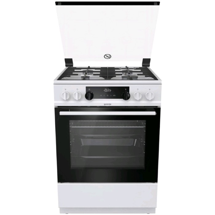 Плита Gorenje K634WF, комбинированная, 4 конфорки, 71 л, гриль, белая - фото 51472606