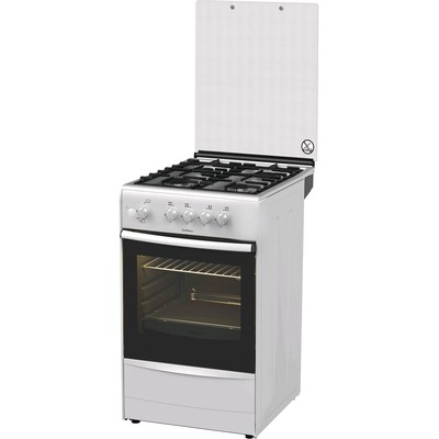 Плита Darina 1B GM 341 107 W, газовая, 4 конфорки, 50 л, газовая духовка, белая