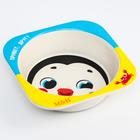 Миска - тарелочка детская из бамбука «Пингвин», 14х14х4 - фото 42853810