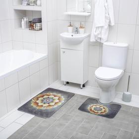 Набор ковриков для ванной и туалета Доляна «Аура», 2 шт: 50×80, 50×40 см