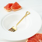 Вилка десертная Magistro «Грабли», длина 12 см, нержавеющая сталь, золотистая - Фото 7