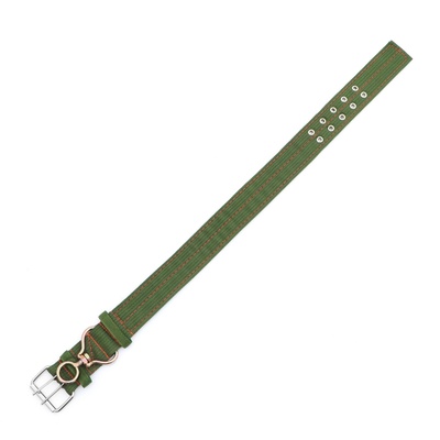 Ошейник, 80×4.9 см, ОШ 64-74 см, четырёхслойный, с вертлюгом, полиэстер, зелёный