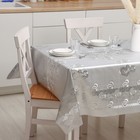 Клеёнка на стол на тканевой основе, ширина 137 см, рулон 20 метров, толщина 0,25 мм, цвет серебряный - фото 9094959