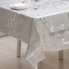 Клеёнка на стол на тканевой основе, ширина 137 см, рулон 20 метров, толщина 0,25 мм, цвет серебряный - Фото 2
