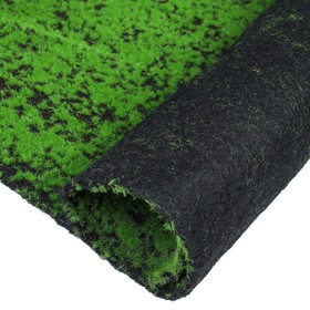 Мох искусственный, декоративный, полотно 1 × 1 м, зелёный на чёрном