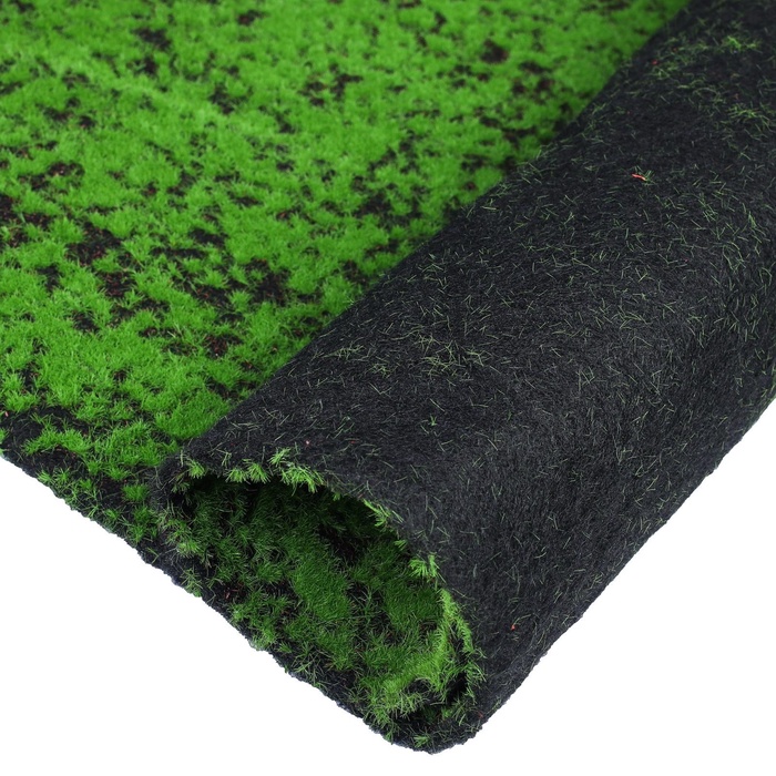 

Мох искусственный, декоративный, полотно 1 × 1 м, зелёный на чёрном, Greengo