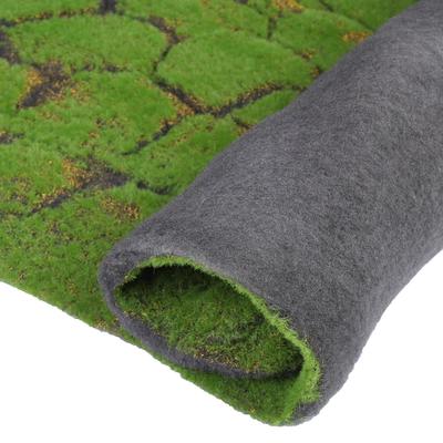 Мох искусственный, декоративный, полотно 1×1 м, рельефный, камни, зелёный с щепой, Greengo