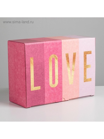 Коробка подарочная сборная, упаковка, «Любовь», 26×19×10 см