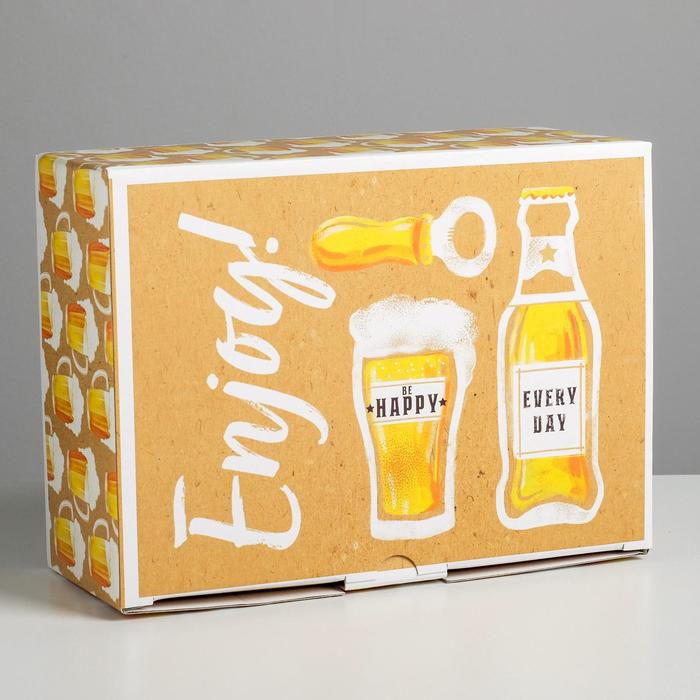 Коробка подарочная сборная, упаковка, «Пиво», 26 х 19 х 10 см