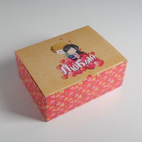 Коробка подарочная сборная, упаковка, «Любовь», 30 х 23 х 12 см