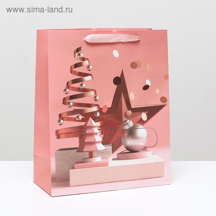 Пакет ламинированный "Новогодние фигуры", 26 x 32 x 12 см - Фото 1