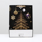Пакет подарочный новогодний ламинированный «Золотистая ёлка», 31?42?12 см (комплект 12 шт) - фото 53797689