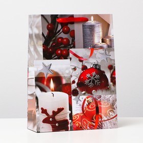 Пакет ламинированный "Новогодние свечи", 31 x 42 x 12 см