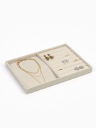 Подставка для украшений QF, 10 крючков и 7 полос для колец, 35×24×3 см, бежевая - Фото 1