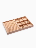 Подставка для украшений QF 9 ячеек и 12 полос для колец, флок, 35×24×3 см, бежевая - Фото 1