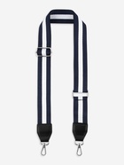 Ручка для сумки, стропа с кожаной вставкой, 139±3×3.8 см, синяя, белая - Фото 1