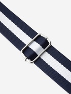 Ручка для сумки, стропа с кожаной вставкой, 139±3×3.8 см, синяя, белая - Фото 3