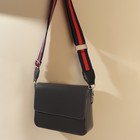 Ручка для сумки, стропа с кожаной вставкой, 139 ± 3 × 3,8 см, цвет синий/красный - Фото 4