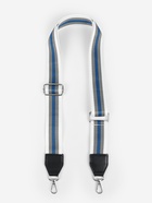 Ручка для сумки, стропа с кожаной вставкой, 140×3.8 см, белая, синяя - Фото 3