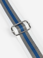 Ручка для сумки, стропа с кожаной вставкой, 140×3.8 см, белая, синяя - Фото 4