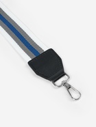 Ручка для сумки, стропа с кожаной вставкой, 140×3.8 см, белая, синяя - Фото 5