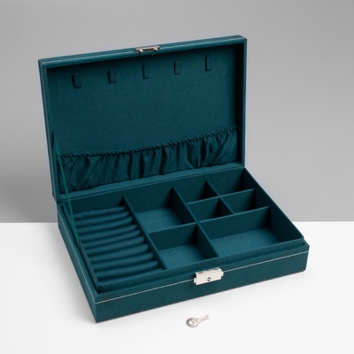 Шкатулка для украшений, флок, 28×19×6.5, морская