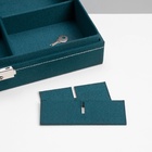 Шкатулка для украшений, флок, 28×19×6.5, морская - Фото 3