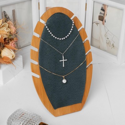 Подставка под кулоны , цепи «Овал» 5 мест, 16×7×27 см, цвет морской